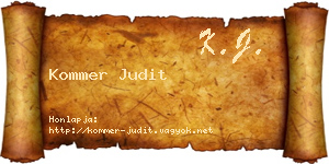 Kommer Judit névjegykártya